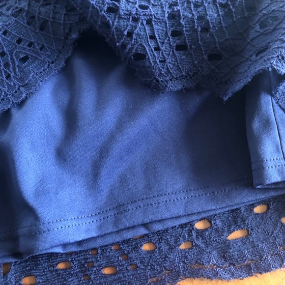 Maggy London Navy Crochet Shift Dress Sz 2‎ - NWT - Picture 7 of 8